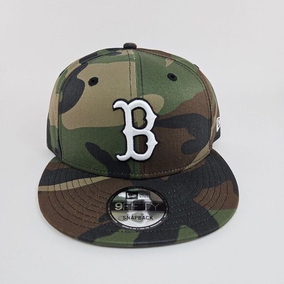 New Era 9Fifty Hat Cap MLB Boston Red Sox Woodland Camo Basic Snapback New - Picture 1 of 5